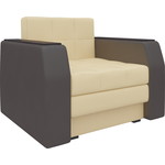 Кресло-кровать Мебелико Атлант эко-кожа бежево-коричневый