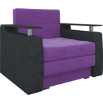 Кресло-кровать Мебелико Комфорт микровельвет фиолетово-черный