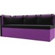 Кухонный угловой диван АртМебель Метро микровельвет черно-фиолетовый угол левый