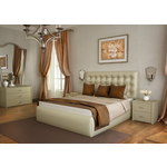 Кровать Lonax Аврора с основанием экокожа albert pearl (160x200 см)