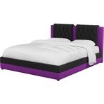 Интерьерная кровать Мебелико Камилла микровельвет черно-фиолетовый
