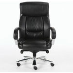 Кресло офисное Brabix Direct EX-580 хром, рециклированная кожа/черное (531824)