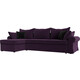 Диван угловой Лига Диванов Элис велюр фиолетовый с черными подушками левый угол