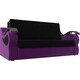 Прямой диван АртМебель Меркурий вельвет черный/фиолетовый (100)