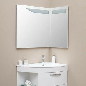 Зеркало угловое De Aqua Трио Люкс R 90х86 правое, белый (184504)