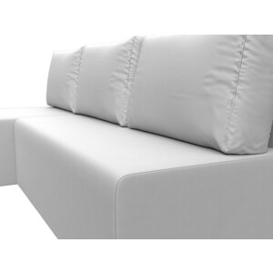 Угловой диван АртМебель Поло экокожа белый левый угол - фото 4
