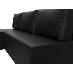 Угловой диван АртМебель Поло экокожа черный левый угол - фото 4
