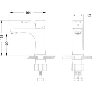 Комплект смесителей Lemark Evitta для раковины, ванны, душевой гарнитур, хром (LM0514C, LM0506C, LM8063C)