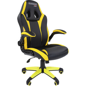 Офисное кресло  Chairman Game 15 экопремиум черный/желтый кресло arsko магнус бел дуб желтый вельвет