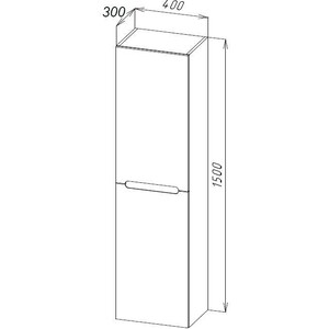 Пенал BelBagno Etna 40x150 левый, rovere bianco (ETNA-1500-2A-SC-WO-P-L)