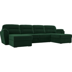 Диван П-образный Лига Диванов Бостон велюр MR зеленый кресло лига диванов бергамо велюр зеленый 111982