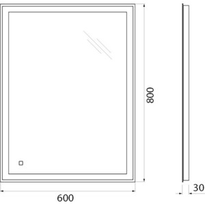 Зеркало BelBagno Spc-Grt 60х80 с подсветкой, сенсор (SPC-GRT-600-800-LED-TCH)