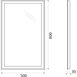 Зеркало BelBagno Spc-Grt 50х80 с подсветкой, кнопочный выключатель (SPC-GRT-500-800-LED-BTN)