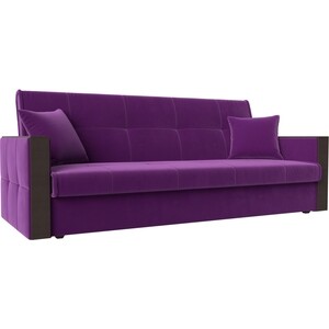 Прямой диван АртМебель Валенсия микровельвет фиолетовый книжка диван книжка мебелико анна микровельвет фиолетово