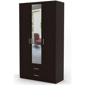 Шкаф распашной Шарм-Дизайн Трио 90х60 венге шкаф комбинированный шарм дизайн лайт 150х60 венге дуб сонома