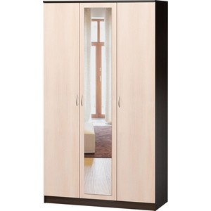 Шкаф комбинированный Шарм-Дизайн Лайт 120х60 венге вяз с зеркалом шкаф для одежды шарм дизайн евро лайт 60х60 венге дуб сонома