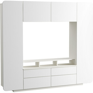 Шкаф комбинированный Моби Румба 03.272 белый/белый глянец шкаф комбинированный с 3 дверьми это мебель абрис пм 332 25 исп 2 белый глянец