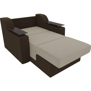 Кресло-кровать АртМебель Сенатор микровельвет бежевый/коричневый (80)