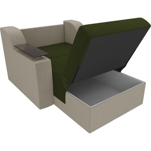 Кресло-кровать АртМебель Сенатор микровельвет зеленый/бежевый (80)