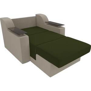 Кресло-кровать АртМебель Сенатор микровельвет зеленый/бежевый (80)