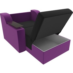 Кресло-кровать АртМебель Сенатор микровельвет черный/фиолетовый (80)