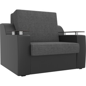 Кресло-кровать АртМебель Сенатор рогожка серый экокожа черный (80) кресло артмебель рамос велюр серый