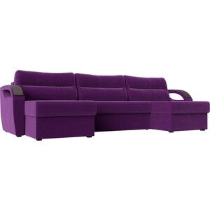 П-образный диван Лига Диванов Форсайт микровельвет фиолетовый