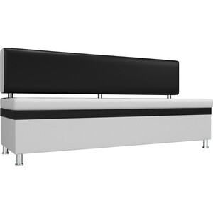 Кухонный прямой диван АртМебель Стайл эко кожа белый черный стол кухонный sv мебель со 1 белый 101571