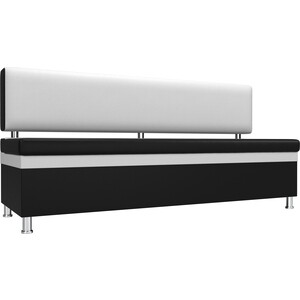 Кухонный прямой диван АртМебель Стайл эко кожа черный белый стол кухонный sv мебель со 1 белый 101571