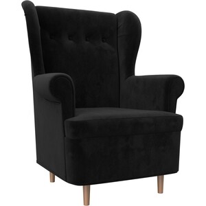 Кресло АртМебель Торин велюр черный кресло артмебель торин микровельвет коричневый