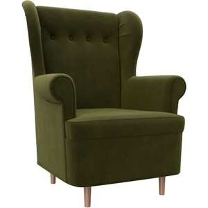 Кресло АртМебель Торин микровельвет зеленый кресло артмебель торин велюр серый