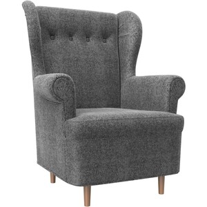 Кресло АртМебель Торин рогожка серый кресло артмебель торин микровельвет коричневый