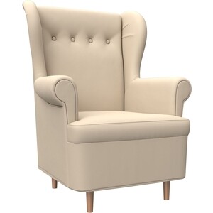 Кресло АртМебель Торин экокожа бежевый кресло артмебель торин микровельвет коричневый