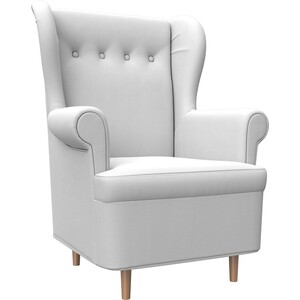 Кресло АртМебель Торин экокожа белый кресло артмебель торин микровельвет коричневый