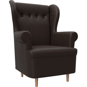Кресло АртМебель Торин экокожа коричневый кресло садовое кения 60х57х92 см полиротанг коричневый