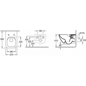 Унитаз подвесной (чаша) Villeroy Boch Venticello CeramicPlus (4611R0R1 / 4611R0R1P)