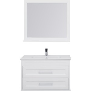 Мебель для ванной Aquanet Бостон М 100 Flat белая матовая потолочный светодиодный светильник citilux бостон cl709205n