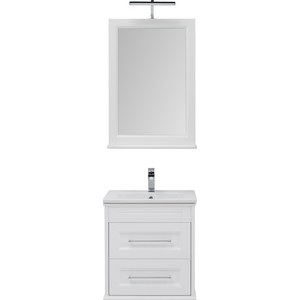 Мебель для ванной Aquanet Бостон М 60 Flat белая матовая светильник встраиваемый светодиодный 40w 4200lm 4000k матовая белый al2154 с драйвером в комплекте