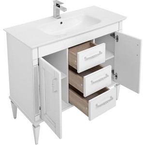 Мебель для ванной Aquanet Селена 105 с ящиками, белая/серебро
