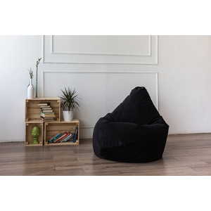 Кресло-мешок DreamBag Черный микровельвет XL 125x85