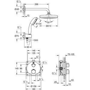 Душевая система Grohe Grohtherm с термостатом и ручным душем, хром (34727000)