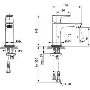 Смеситель для раковины Ideal Standard Connect Air (A7010AA)