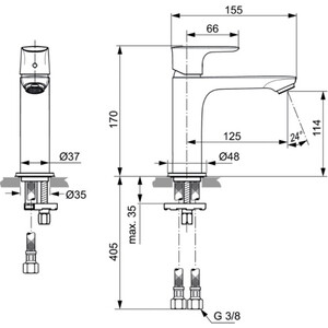 Смеситель для раковины Ideal Standard Connect Air (A7015AA)