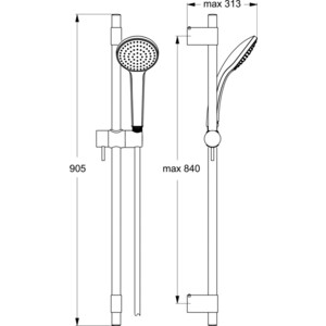 Душевой гарнитур Ideal Standard Idealrain Pro 90 см, хром (B9835AA)