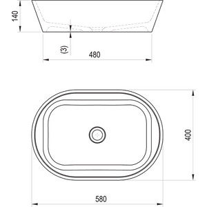 Раковина накладная Ravak Solo 58х40 (XJX01358000)