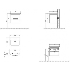 Раковина мебельная BelBagno Torino 60 (TOR-600-CB-LVB)