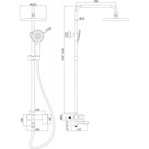Душевая система Bravat Riffle со смесителем, хром (F6336370CP-A-RUS)