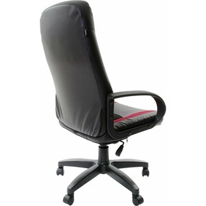 Кресло офисное Brabix Strike EX-525 экокожа черная, ткань черная/бордовая TW (531379)