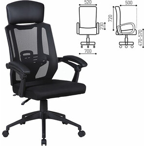 Кресло офисное Brabix Nexus ER0401 синхромеханизм, подголовник черное (531835)