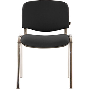 Стул для персонала и посетителей Brabix Iso CF-001 хромированный каркас, ткань серая с черным (531420) кресло для отдыха мебелик денди шпон ткань ультра шоколад каркас дуб шампань шпон